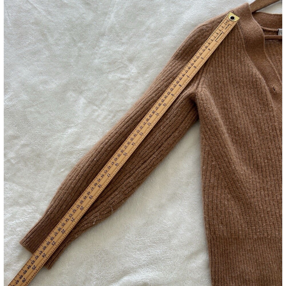 Everlane Womens Cardigan XS Felted Merino Sweater Chunky KNIT DEEP CAMEL COLOR - Picture 11 of 15